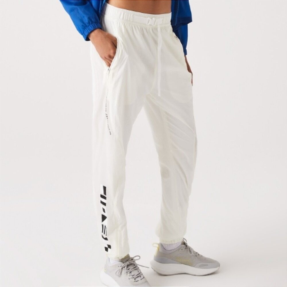 Lacoste Track Jogger Pants Womens XS White Athletic Graphic Mesh Lined NWT
